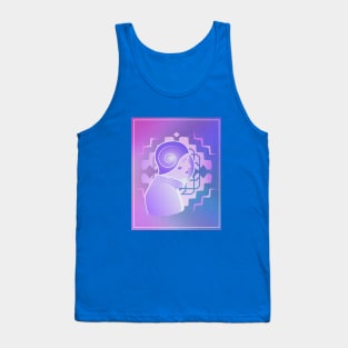 Art Deco Space Poster - Pink Purple Astronaut Girl Tank Top